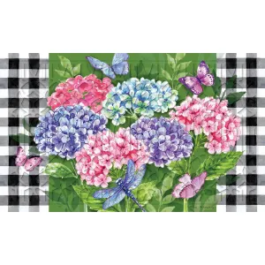 Hydrangea Checks Embossed Floor Mat,41em2519