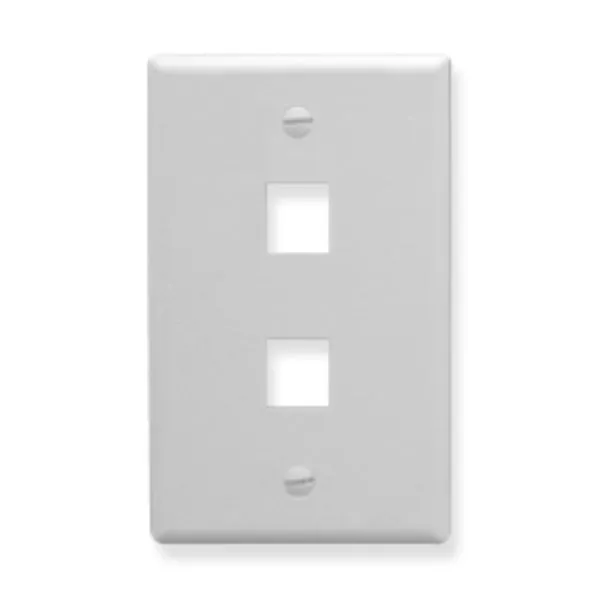 Icc Icc-ic107lf2wh Faceplate, Oversized, 2-port, White