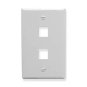 Icc Icc-ic107lf2wh Faceplate, Oversized, 2-port, White