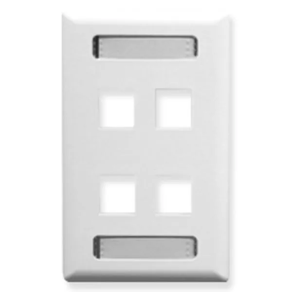 Icc Icc-ic107s04wh Faceplate, Id, 1-gang, 4-port, White