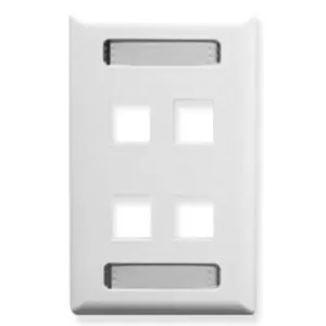 Icc Icc-ic107s04wh Faceplate, Id, 1-gang, 4-port, White