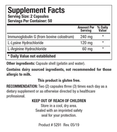IgG Colostrum - Immune Support - Bovine Colostrum - Gluten Free