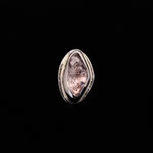 Imperial Champagne Garnet in 14k White Gold - 14ga threaded