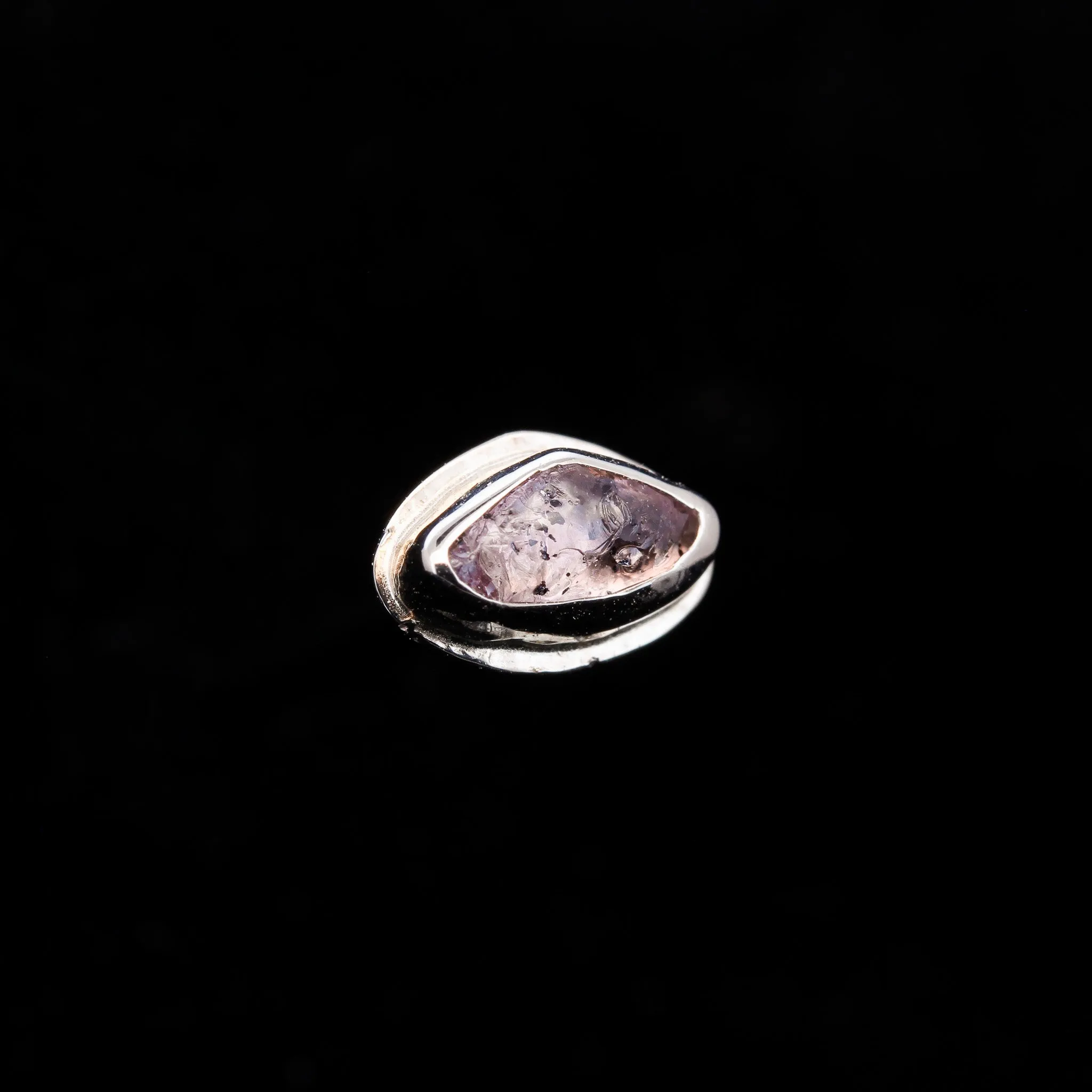 Imperial Champagne Garnet in 14k White Gold - 14ga threaded