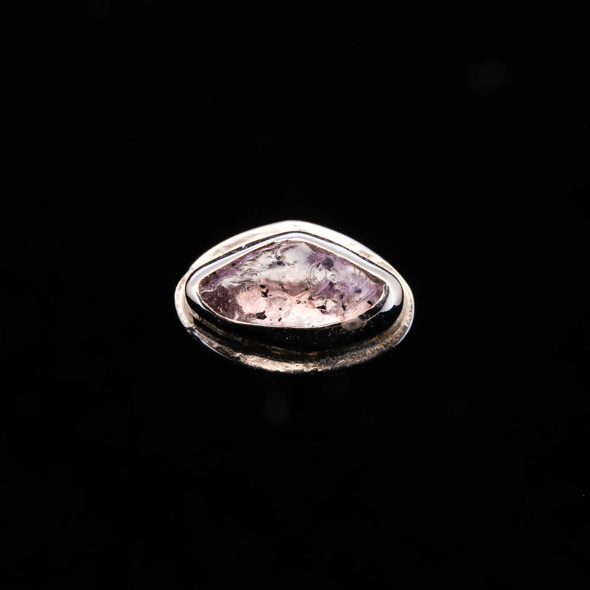 Imperial Champagne Garnet in 14k White Gold - 14ga threaded