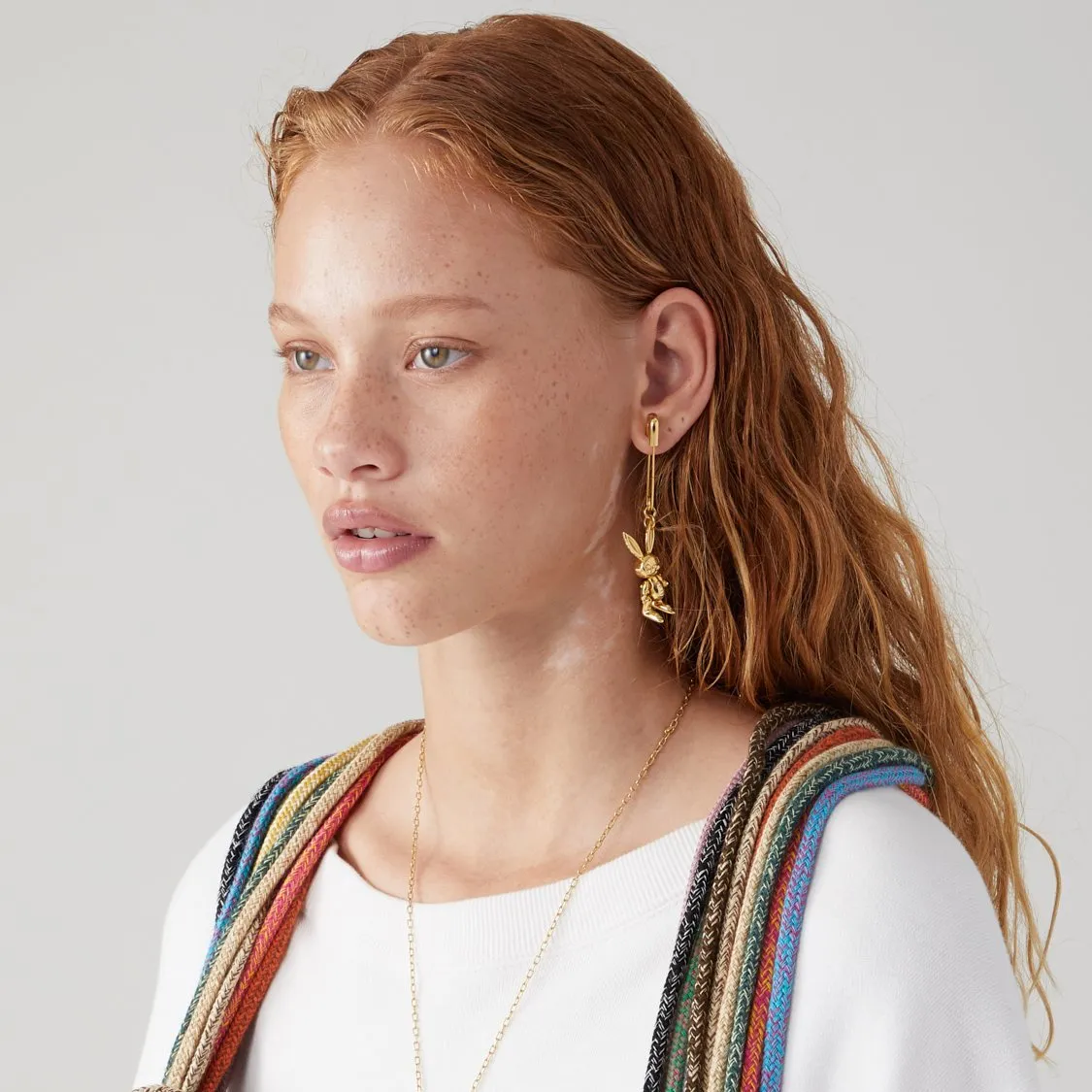 Inflated Bunny Charm Earring