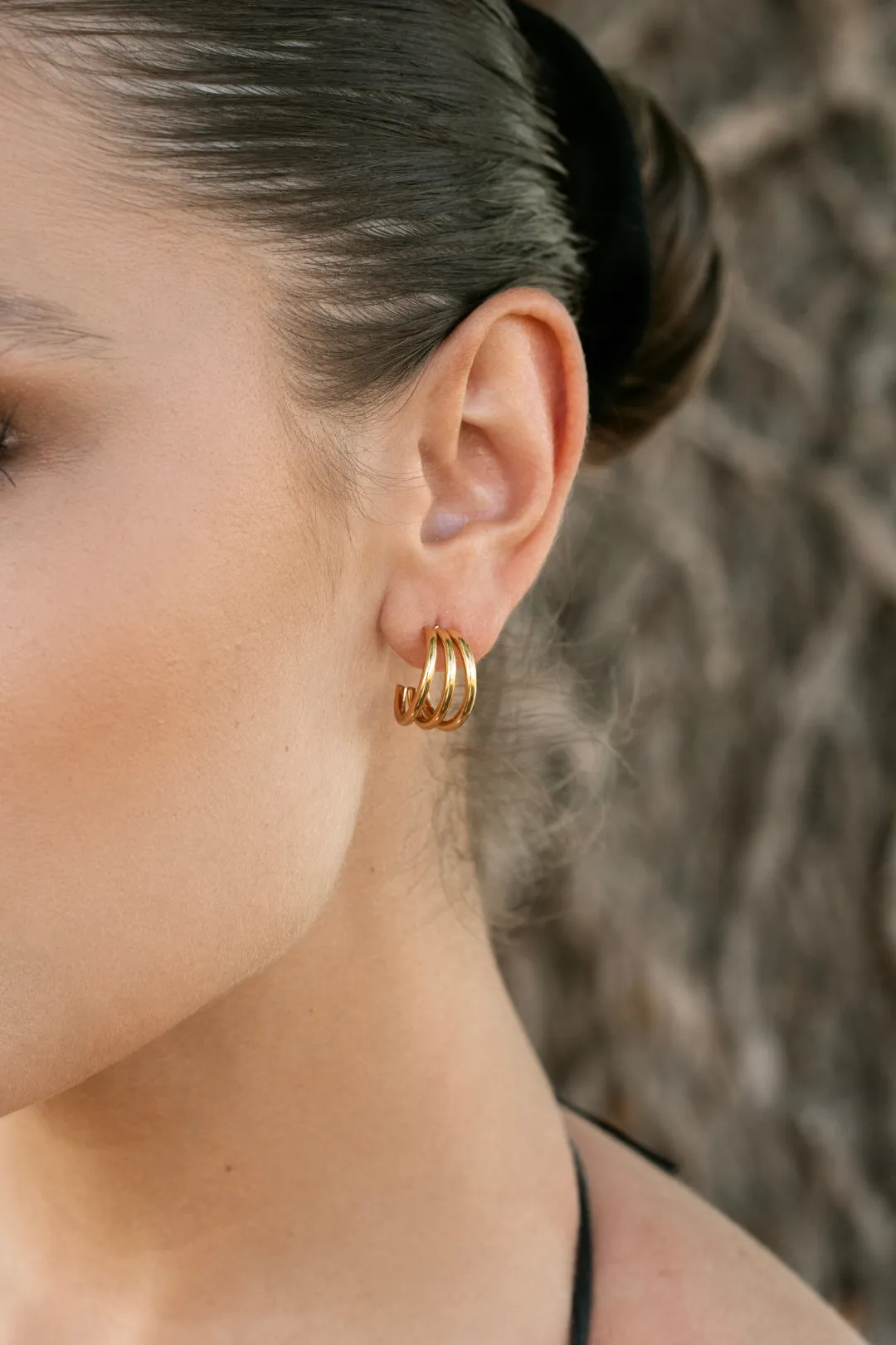 Ivanna Gold Triple Hoop Earrings
