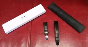 IWC Schaffhausen Watch Strap and Clasp Blue Alligator Leather Worn