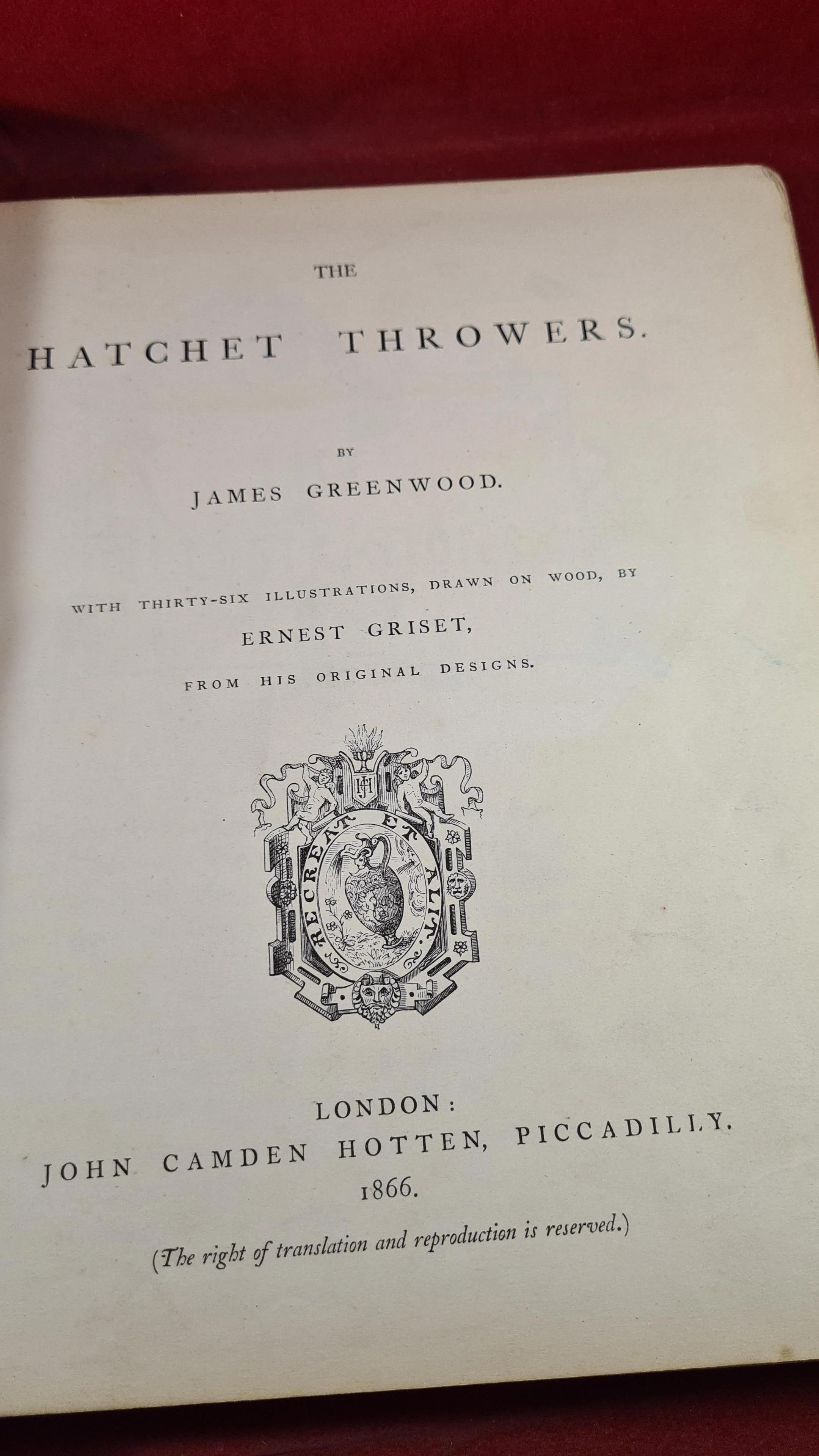 James Greenwood - The Hatchet Throwers, John Camden Hotten, 1866