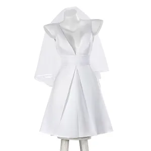 Joker 2 Harley Quinn White Wedding Dress Cosplay Costume Outfits Halloween Carnival Suit