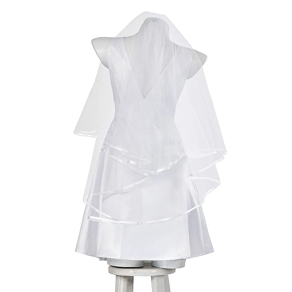 Joker 2 Harley Quinn White Wedding Dress Cosplay Costume Outfits Halloween Carnival Suit