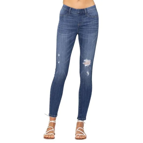 Judy Blue Destroyed Pull-On Jeggings - Size 13/31