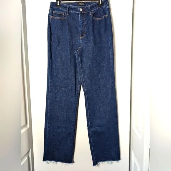 Judy blue raw hem straight fit High rise dark wash sz 31