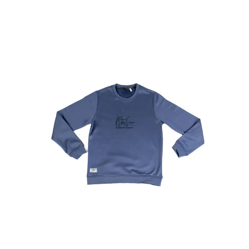 K*7 Sirius Men Cut&Sew Crew Sweater - Steel Blue - COR-727