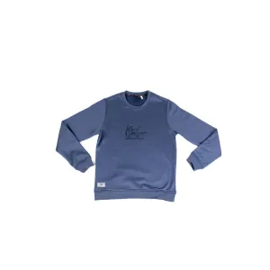K*7 Sirius Men Cut&Sew Crew Sweater - Steel Blue - COR-727