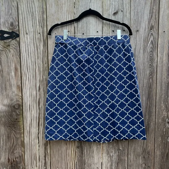 Katherine Way Blue and White Pull On Skirt Sz Large