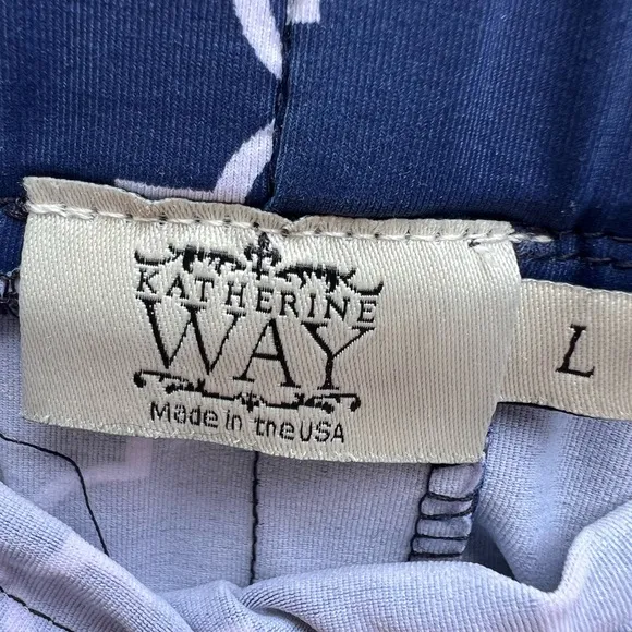 Katherine Way Blue and White Pull On Skirt Sz Large