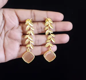 Kavitha B Indo Western Trendy Earring With Gold Plating Peach
