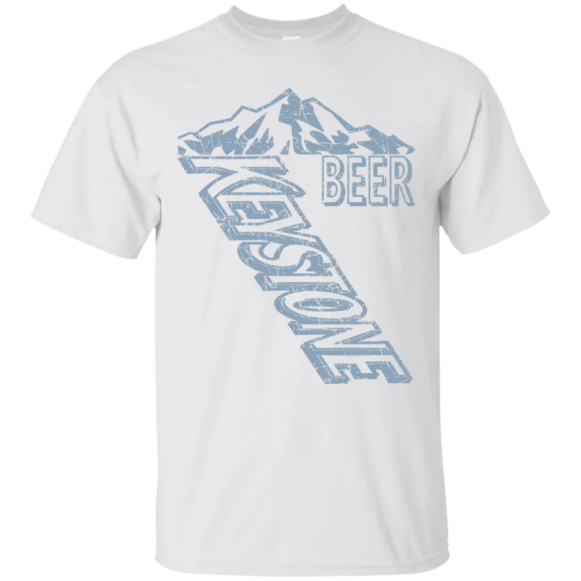 Keystone Light Beer T-Shirt Custom Designed Blue Worn Label Pattern
