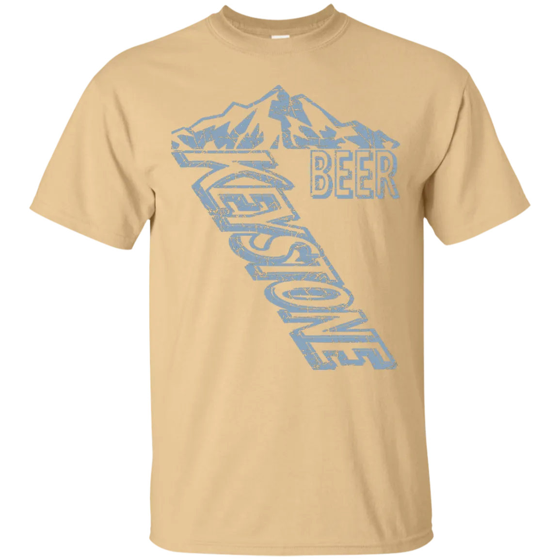 Keystone Light Beer T-Shirt Custom Designed Blue Worn Label Pattern