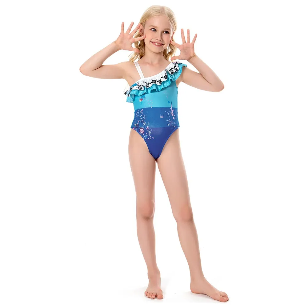 Kids Girls Encanto Mirabel Cosplay Costume Swimsuit Jumpsuit Bodysuit Outfits Halloween Carnival Suit-cossky®