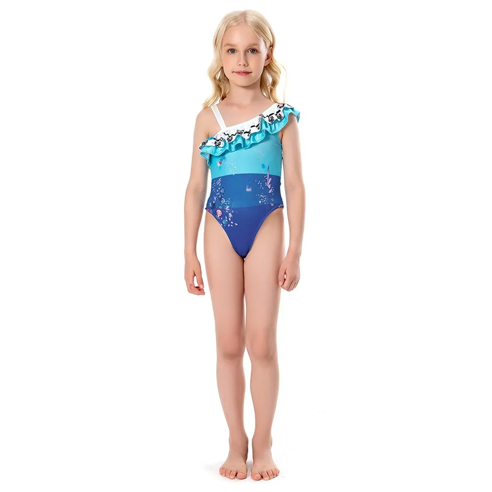 Kids Girls Encanto Mirabel Cosplay Costume Swimsuit Jumpsuit Bodysuit Outfits Halloween Carnival Suit-cossky®