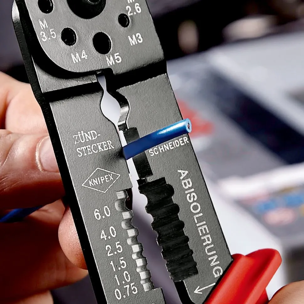 KNIPEX Crimping Pliers Wire Strippers for Non and Insulated Terminals 240mm Multi Component Grips 97 22 240 SB