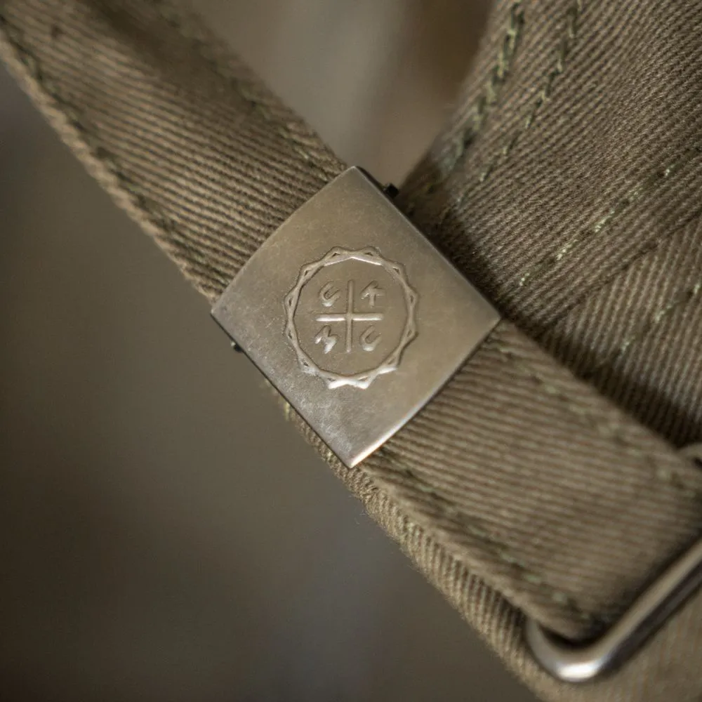 KUMU CAP 5 PANEL 'MANTRA' GREEN GOLD LOGOS