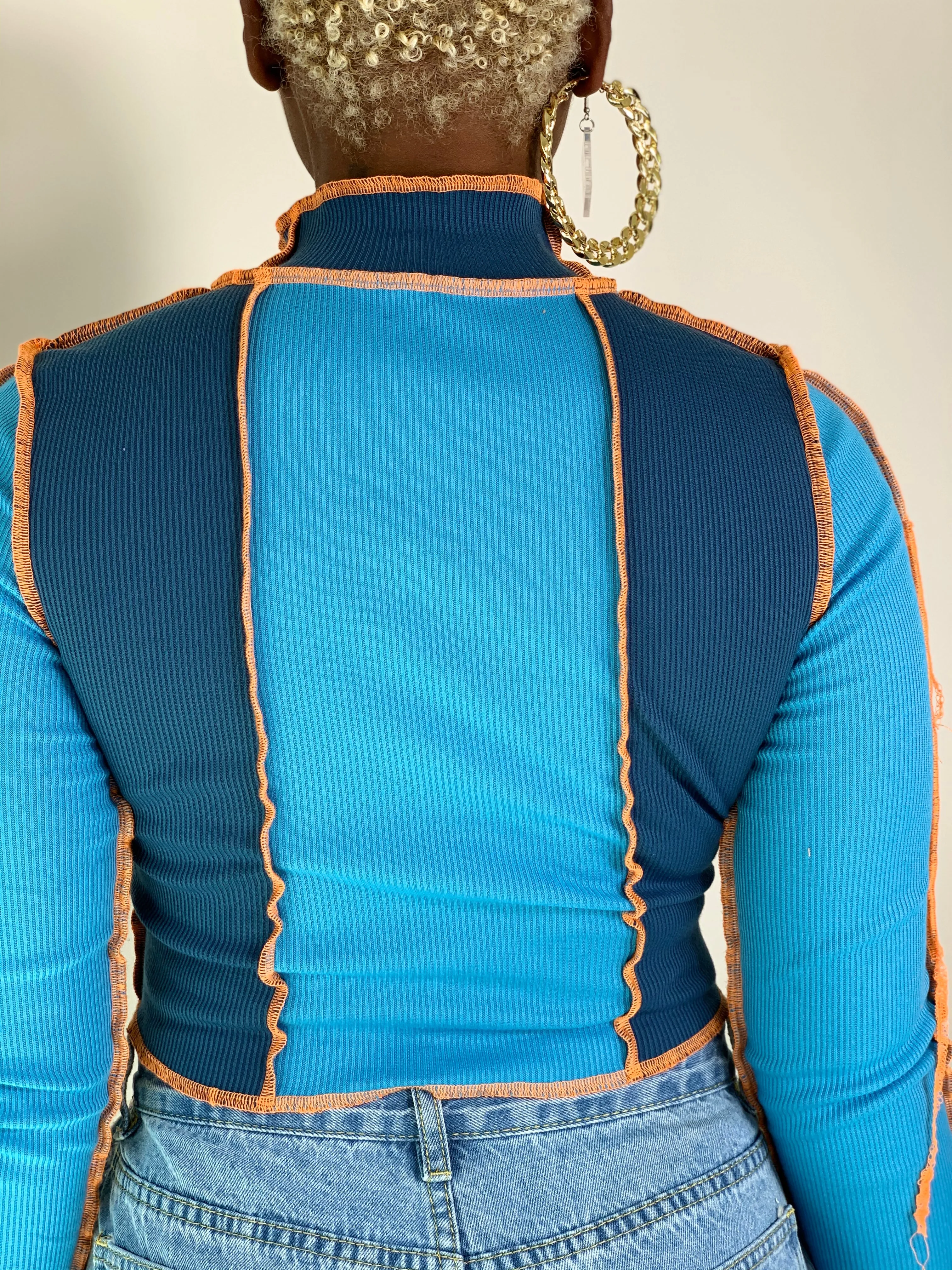 Lace Me Up Top - Blue