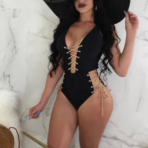 Lace Up One Pieces Bikini Sexy Beachwear