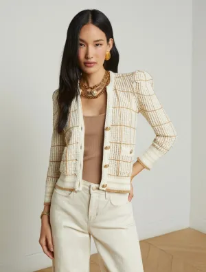 L’AGENCE - Jenni Cardigan - Ivory/Cappuccino Multi