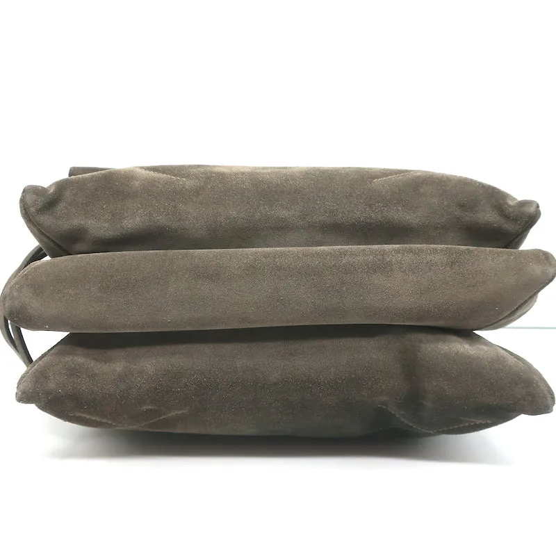 Lanvin Medium Sugar Chain Strap Shoulder Bag Gray Suede