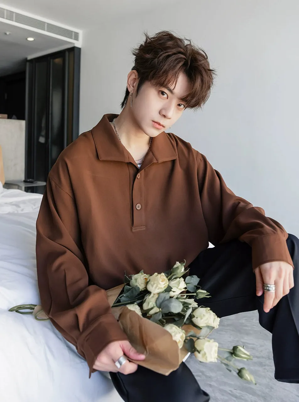 Lapel Long-Sleeve Casual Shirt