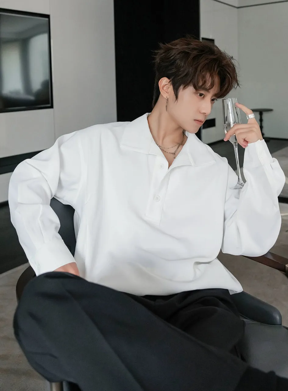 Lapel Long-Sleeve Casual Shirt