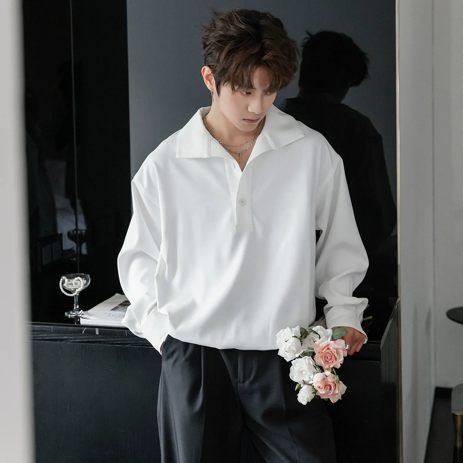 Lapel Long-Sleeve Casual Shirt