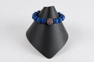 Lapis with multi sapphire bead