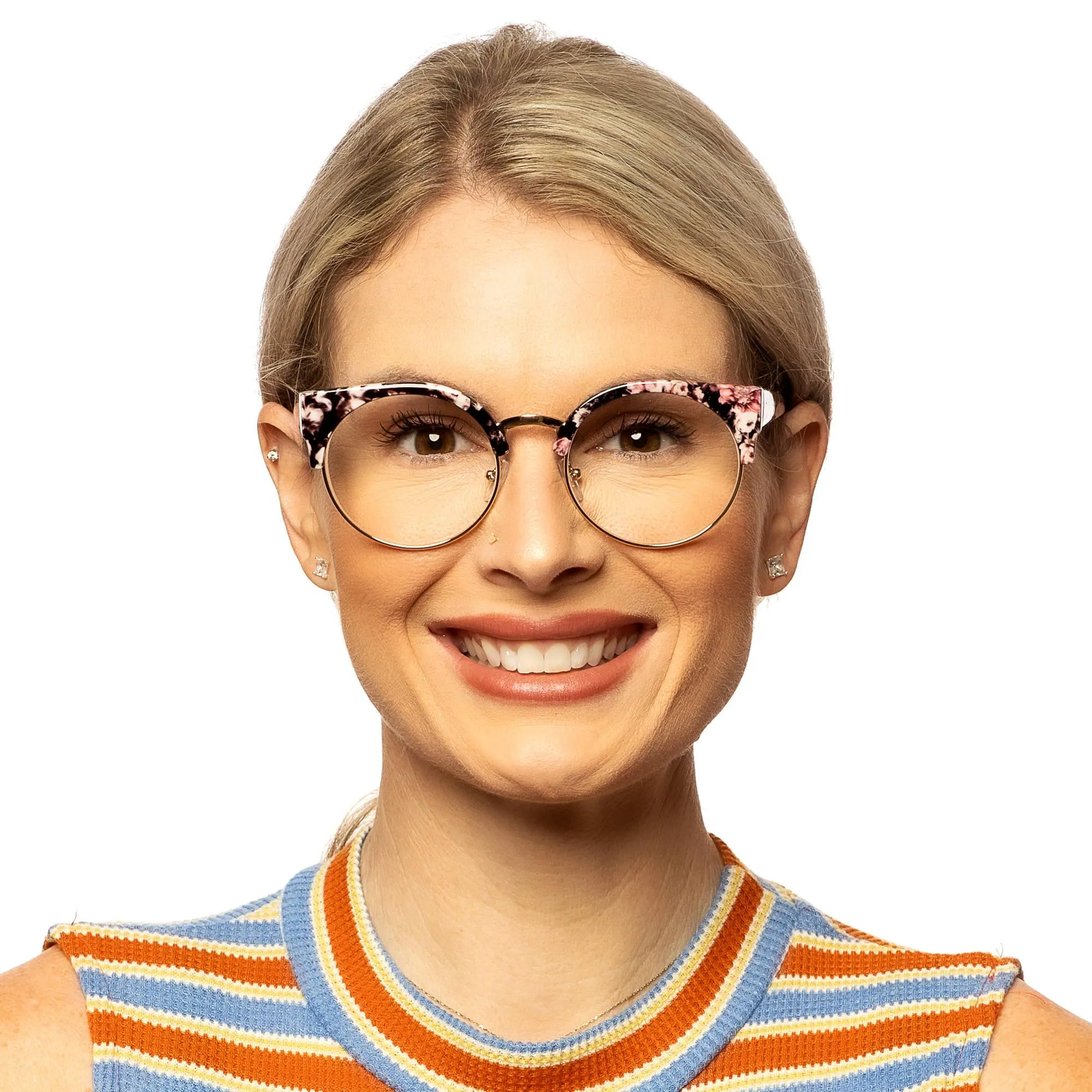 Large Size Reading Glasses for Women Round Cateyes | R-679