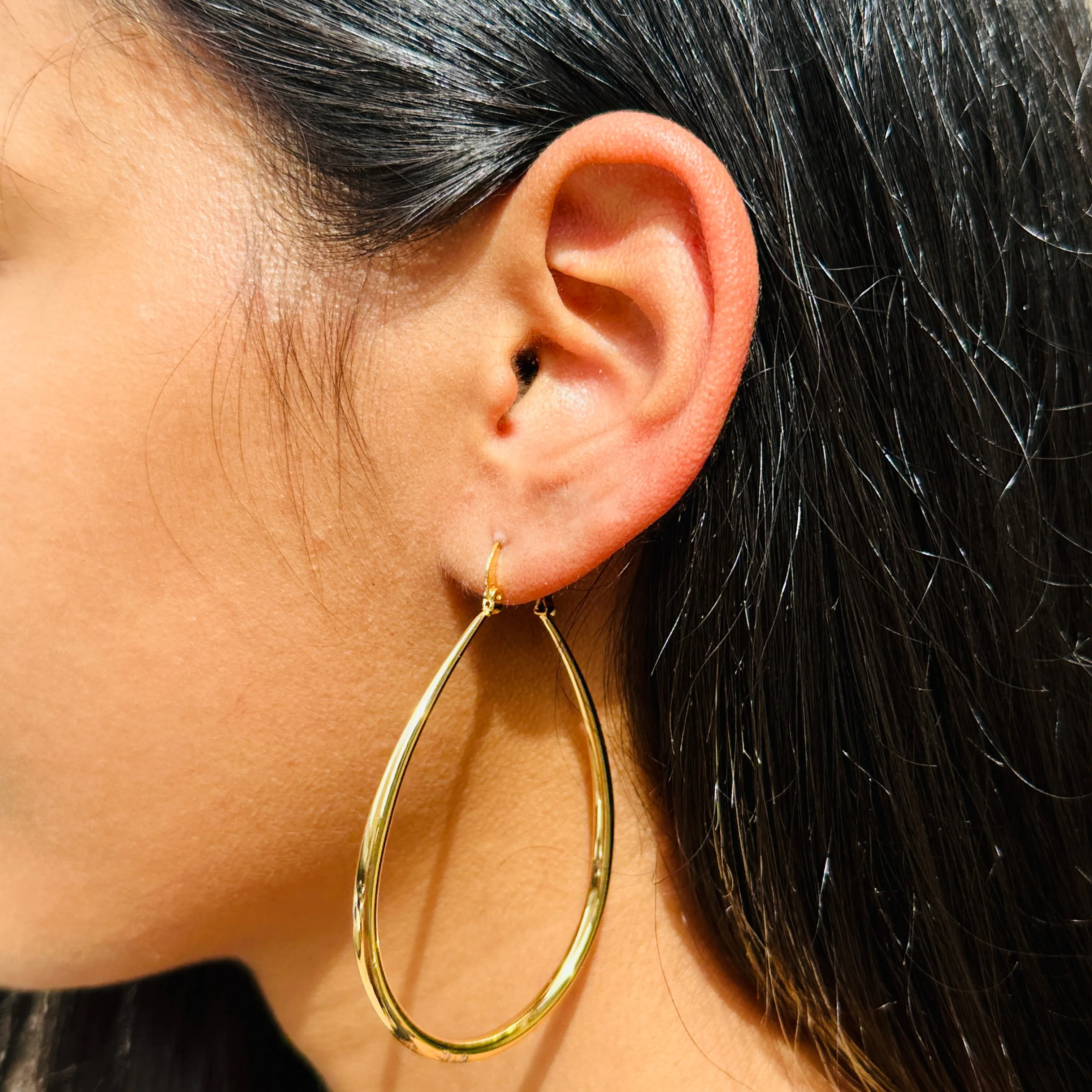Large Teardrop Hoops