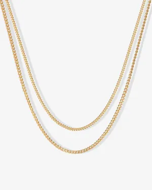 Layered Curb Link Chain Necklace