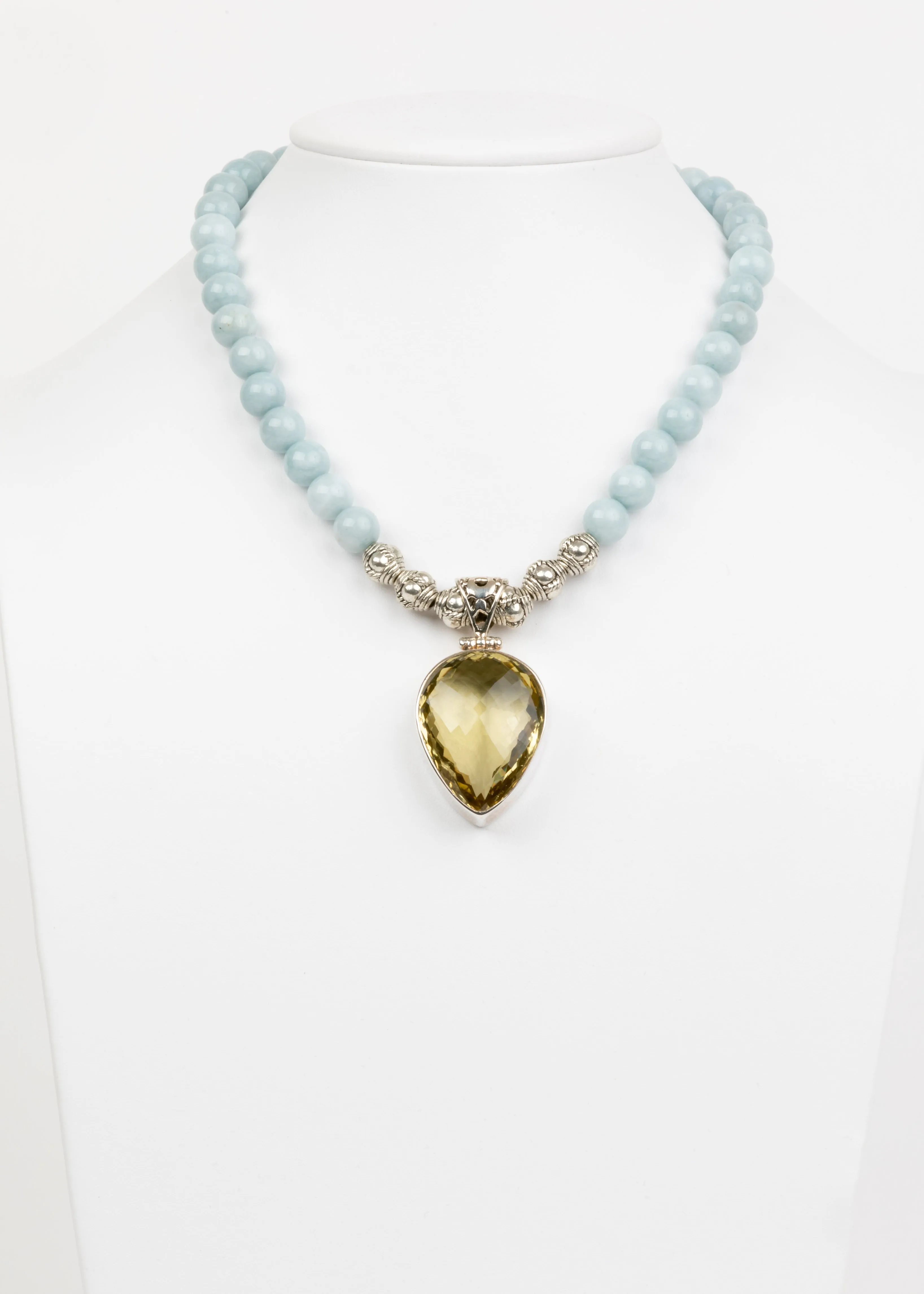 Lemon Topaz and Aquamarine Necklace