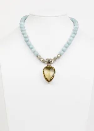 Lemon Topaz and Aquamarine Necklace