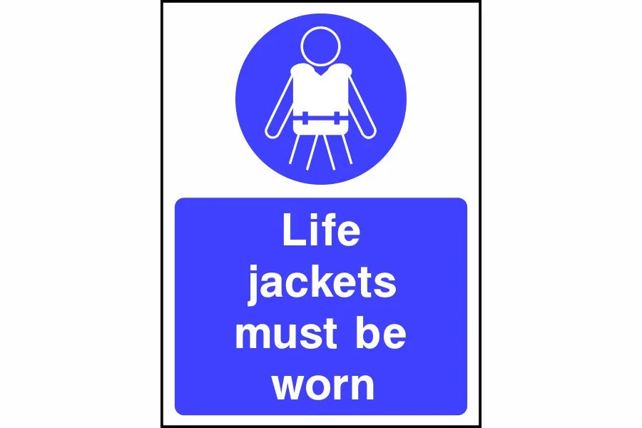 Life jackets must be worn safety sign