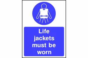 Life jackets must be worn safety sign