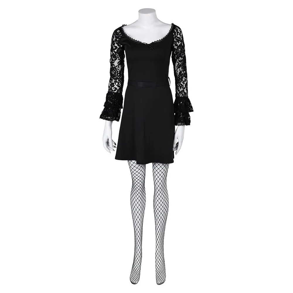 Lisa Frankenstein Lisa Black Lace Dress Cosplay Costume Outfits Halloween Carnival Suit