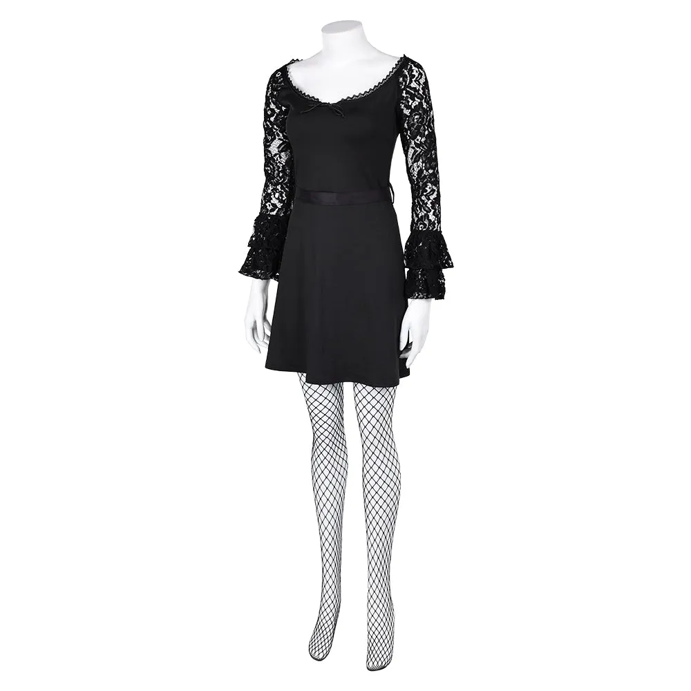 Lisa Frankenstein Lisa Black Lace Dress Cosplay Costume Outfits Halloween Carnival Suit