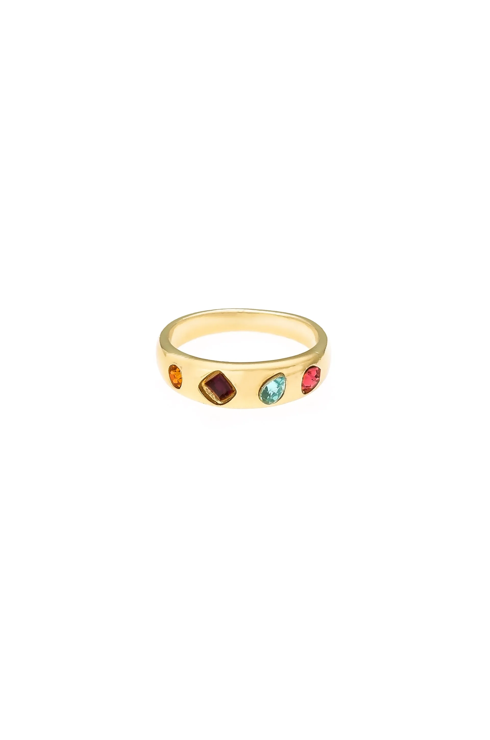 Lively Rainbow Crystal Ring