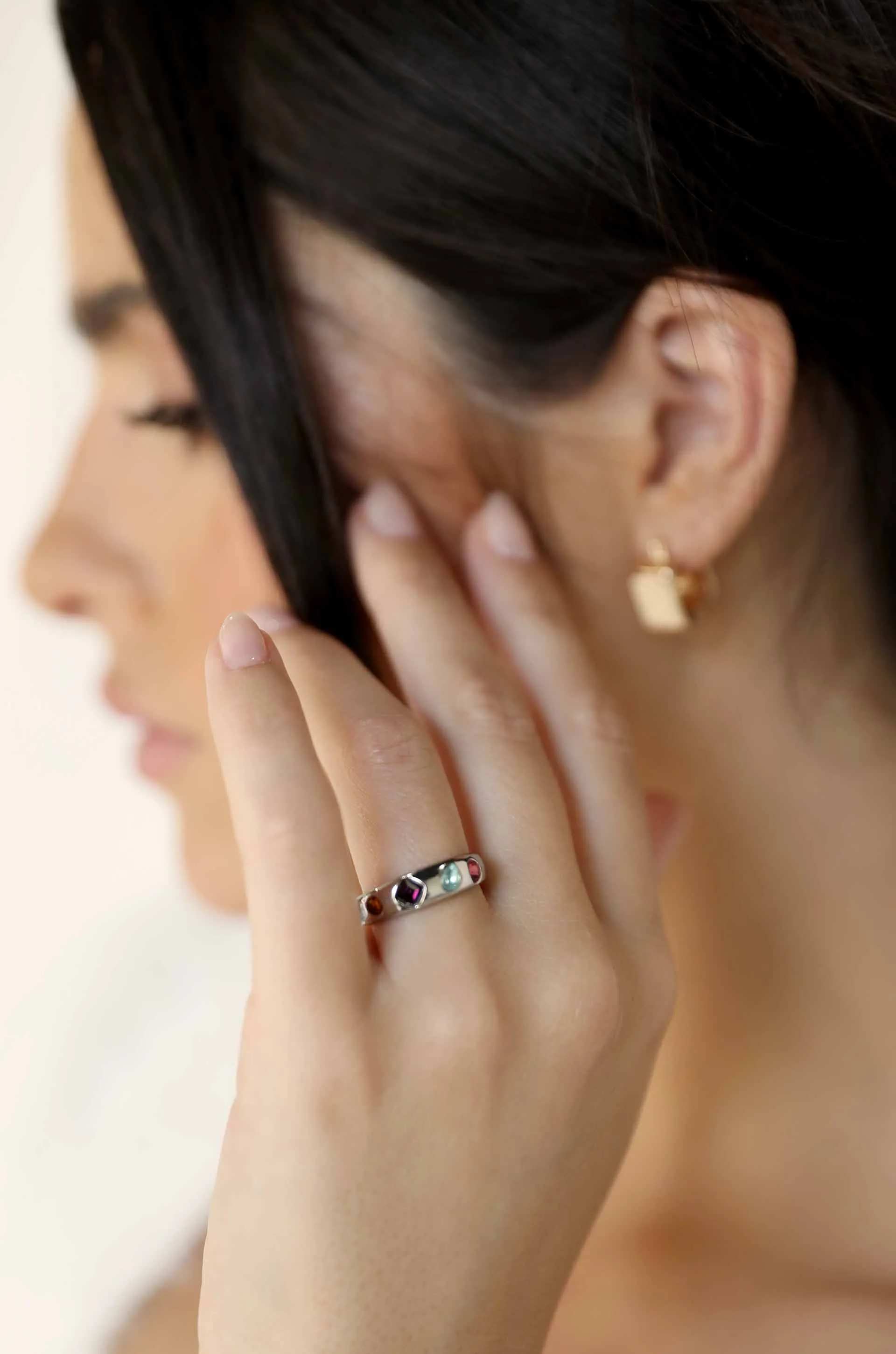 Lively Rainbow Crystal Ring