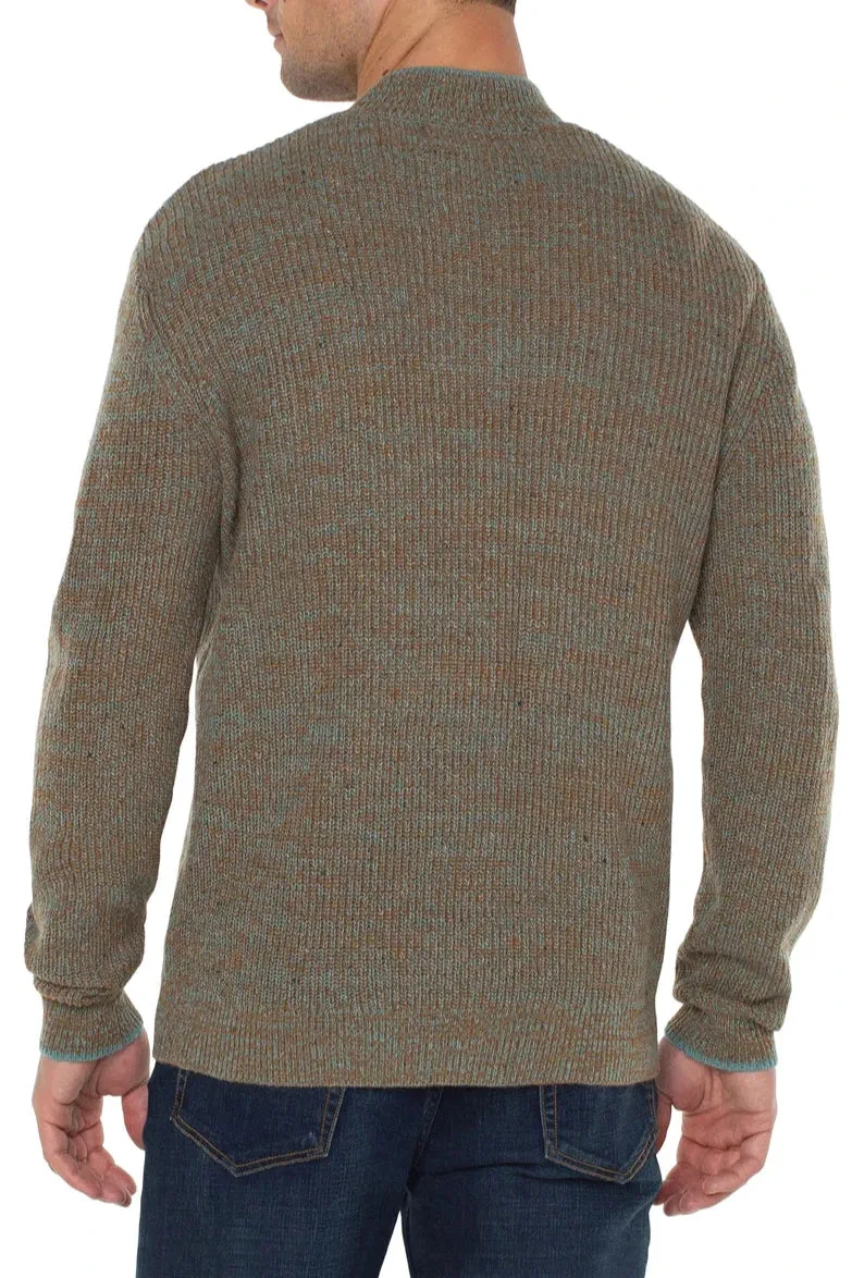 Liverpool Button Mock Neck Sweater