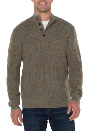 Liverpool Button Mock Neck Sweater