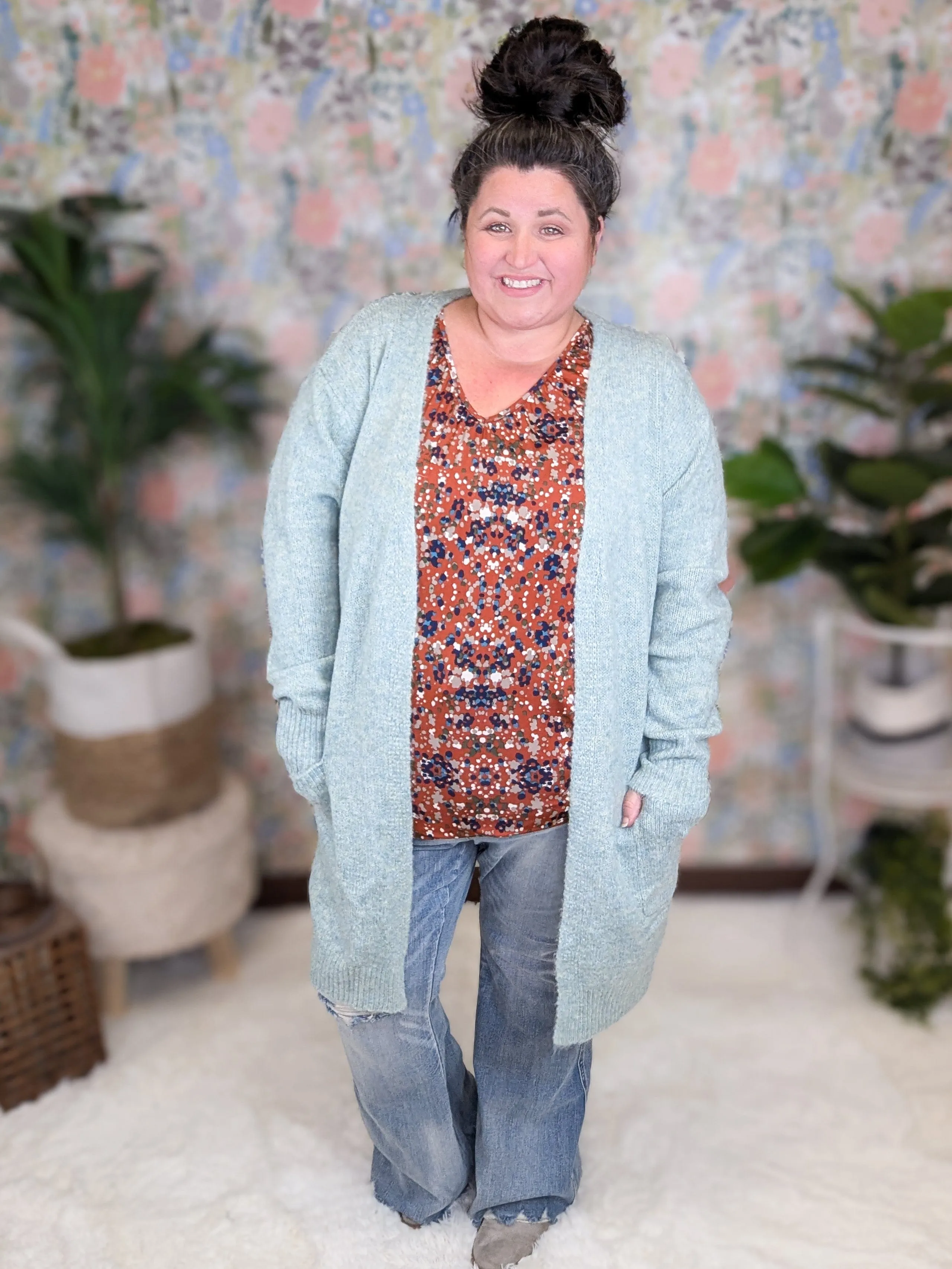 Liza Slouchy Dolman Vneck Top in Confetti Dots